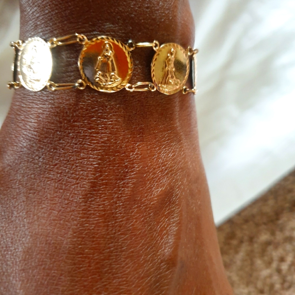 Saints Medal Bracelet 14K Yellow Gold Bracelet